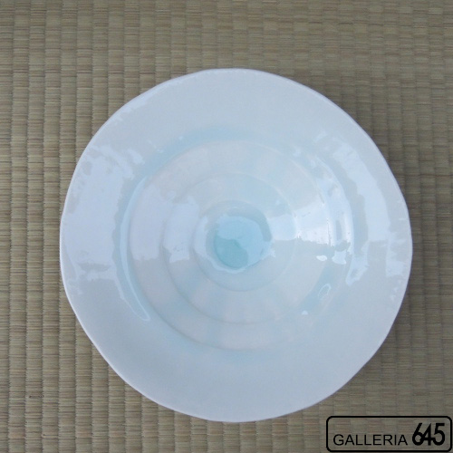 雫（しずく）釉高台皿：山本文雅：007087