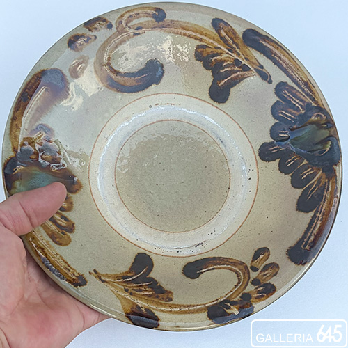 7寸皿（茶・花）：宮城正享（みやぎまさたか）：012004-24