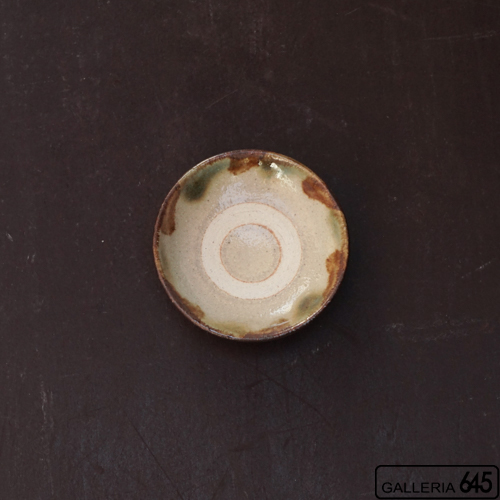 3寸皿（緑茶波）：松田共司 ：014006-20