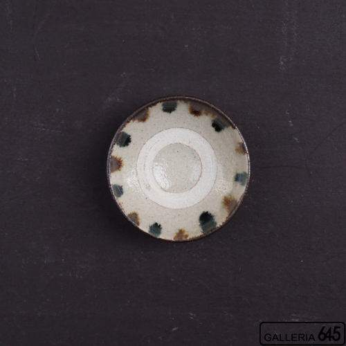 3寸皿（茶青点々）：松田共司 ：014006-5