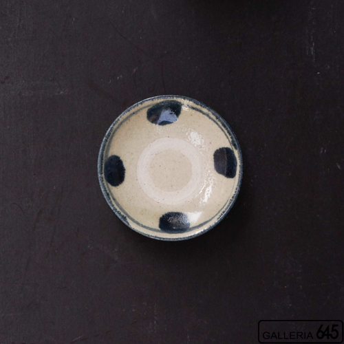 3寸皿（青4ドット）：松田共司 ：014006-7