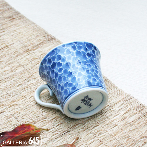 墨はじき桜（青色）珈琲碗皿：津上是隆：015069