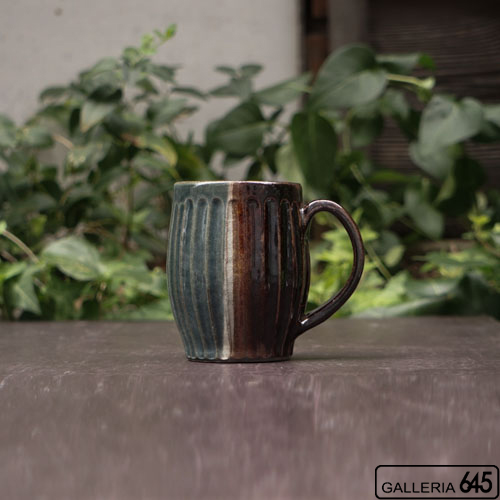 ビア樽マグ（しのぎブルー）：又吉常敏：021011-1