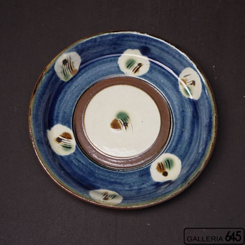 6寸平皿（青地紋）：福田健治:039115