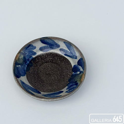 4寸皿（唐草緑ハート）：畑田耕介:068104-1