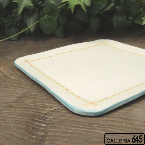 角皿（大・青）：工房ことりの：084025