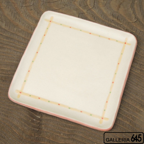 角皿（正方形・赤）：工房ことりの：084028