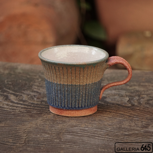しのぎマグ（赤高台）：工房ことりの：084050