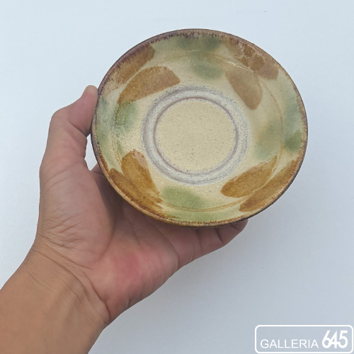 4寸皿（茶/緑）：松田共司 ：014004-30