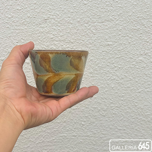 そば猪口（緑茶ハート）：014119-11