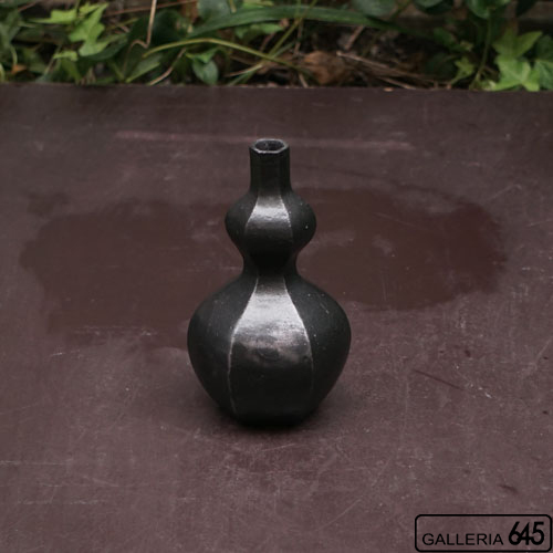 黒釉ひさご形面取徳利：矢野直人 黒釉ひさご形面取徳利：矢野直人