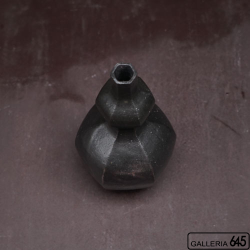 黒釉ひさご形面取徳利：矢野直人 黒釉ひさご形面取徳利：矢野直人