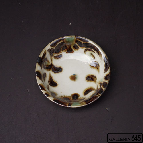 4寸皿(茶唐草):福田健治:039052