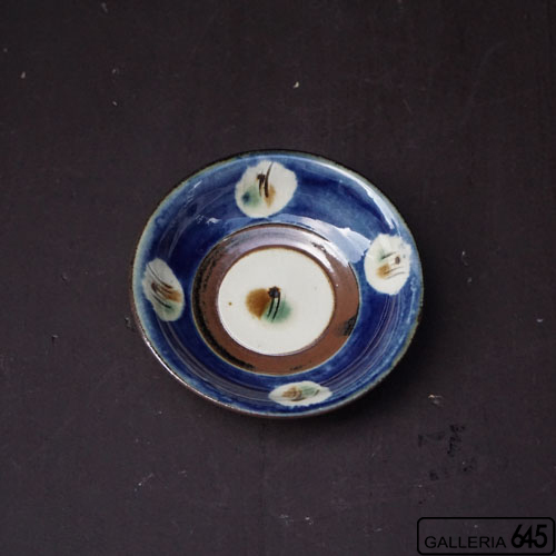 4寸皿（青地紋）：福田健治:039055