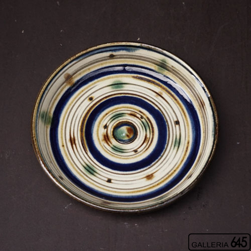 6寸平皿（青刷毛目）：福田健治:039117