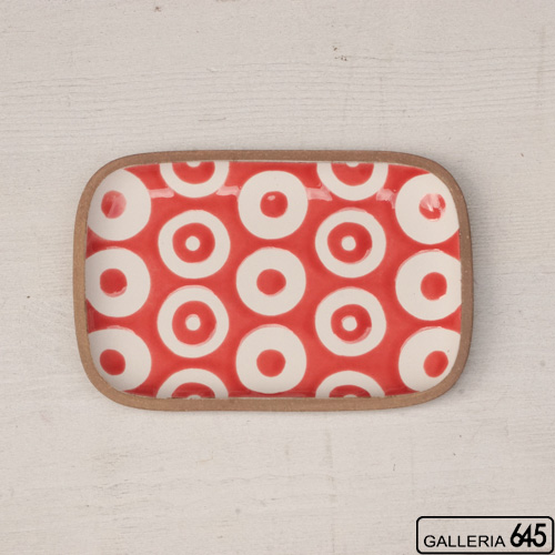 角皿（小・ヘゴ赤）