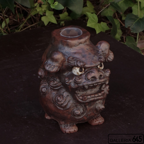 花入れシーサー（黒）