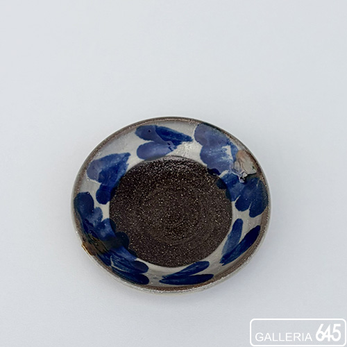 4寸皿(唐草茶ハート):畑田耕介:068104-2