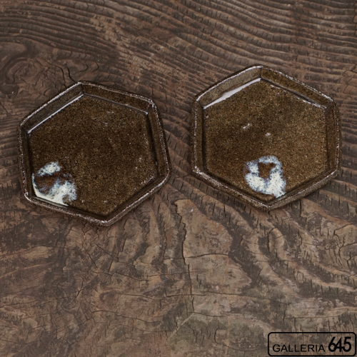 青唐津六角皿：福田和祐：093034