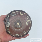 3.5寸皿（茶）：松田共司 ：014005-4