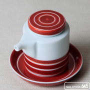 醤油差（独楽筋朱）台皿付：ARITA PORCELAIN LAB：018113_2