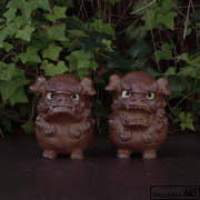 【定価の50%OFF】手捻岩獅子＠大海 陽一 上焼 シーサー 置物 沖縄県産 ryukyugama_31080101