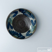 5寸皿（唐草緑ハート）：畑田耕介:068103-1