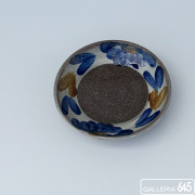 5寸皿（唐草茶ハート）：畑田耕介:068103-2