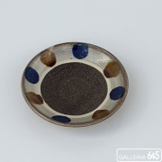 5寸皿（青茶ドット）：畑田耕介:068103-4