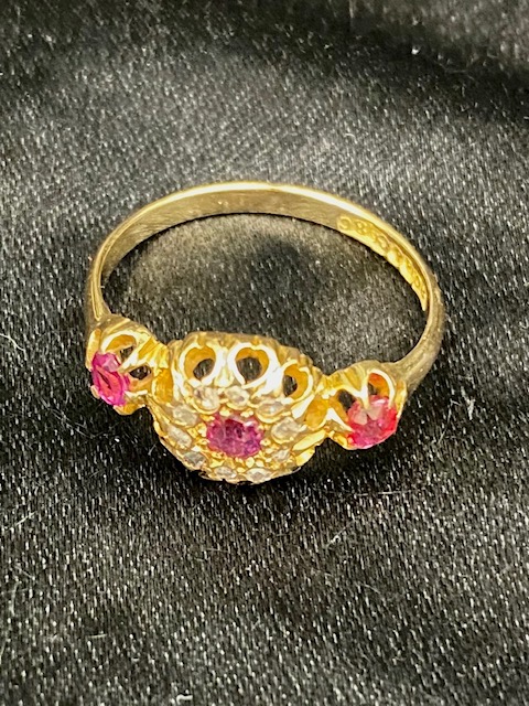 ヴィクトリアンルビーダイヤリング