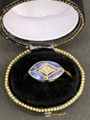 アールデコサファイヤダイヤリング