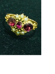 ヴィクトリアンアメジストパールリング　sold