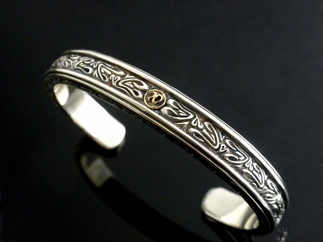K-SMITHシルバーバングル】アラベスクバングルKI302 ゴールドポイント付き