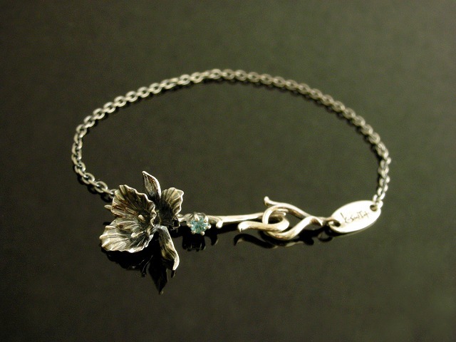 シルバー誕生花ブレスレット 12月カトレア/ブルージルコン 【K-SMITH】