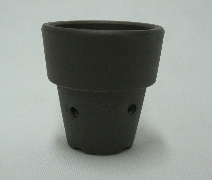 黒鉢　硬質素焼き鉢　仕立鉢　1.5号　400枚セット　水草　ジュエルオーキッドなどに　横穴付