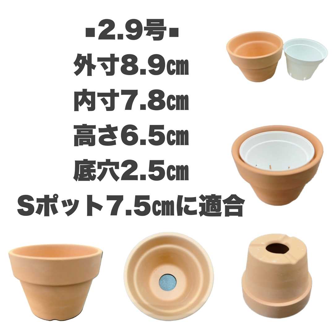 着せ替え 素焼き鉢 2.9号  中深 80枚セット  輸入品 洋蘭 富貴蘭 リメイク鉢 植木鉢