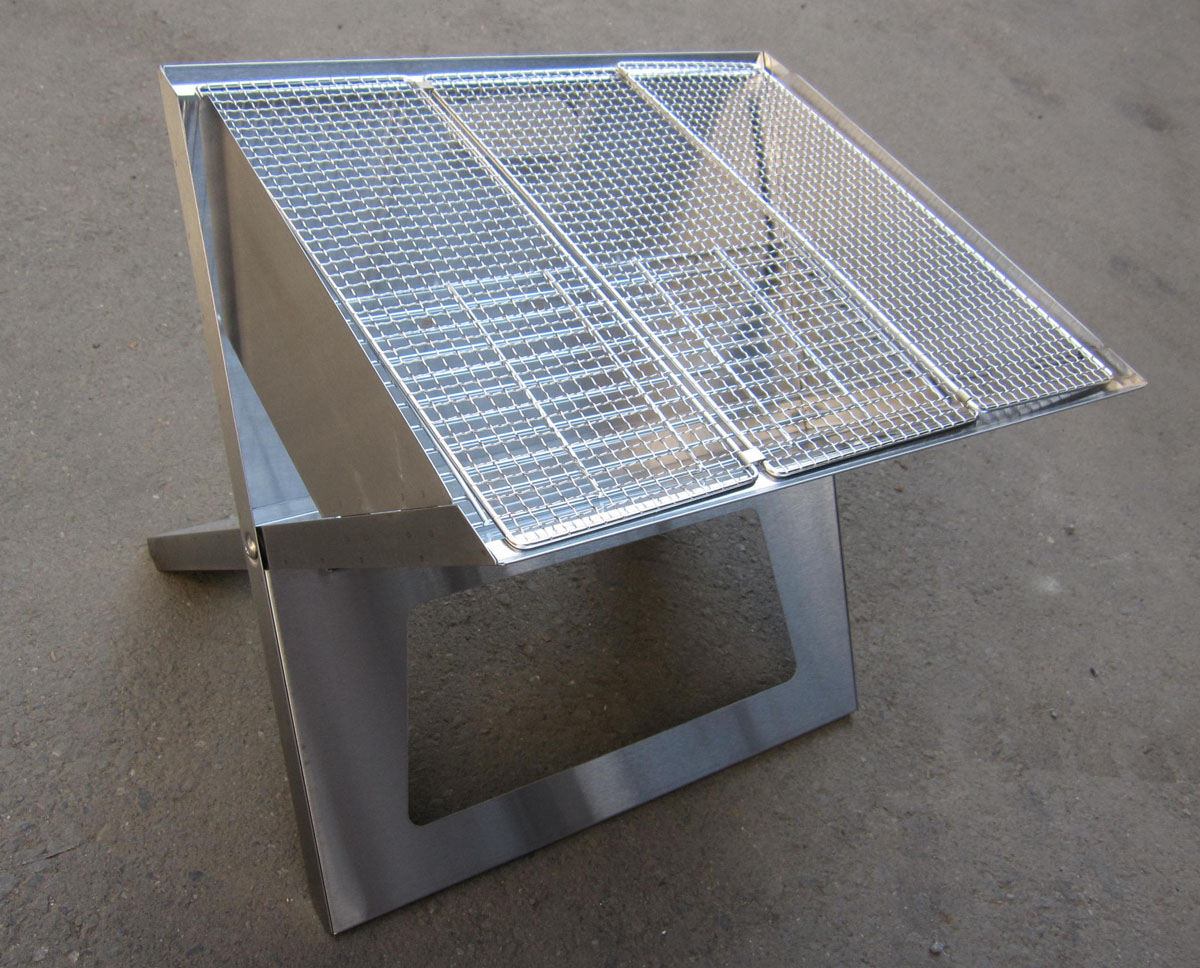 ダイレクトデザイン　ステンレス　バーベキューコンロ　折りたたみ式　BBQ　災害用品