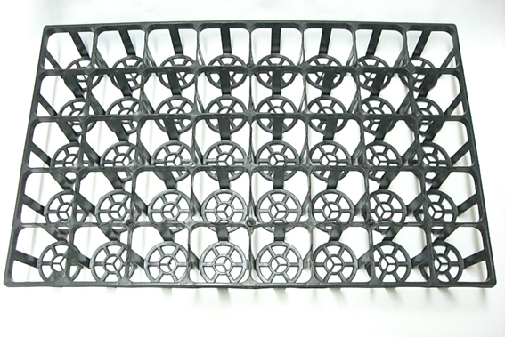 トレー　40穴　TO-40　プラスチックトレイ　黒　角穴　7.5ｃｍ用