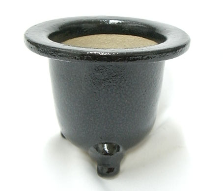 観音竹鉢　京楽焼　4.0号　サナ付き