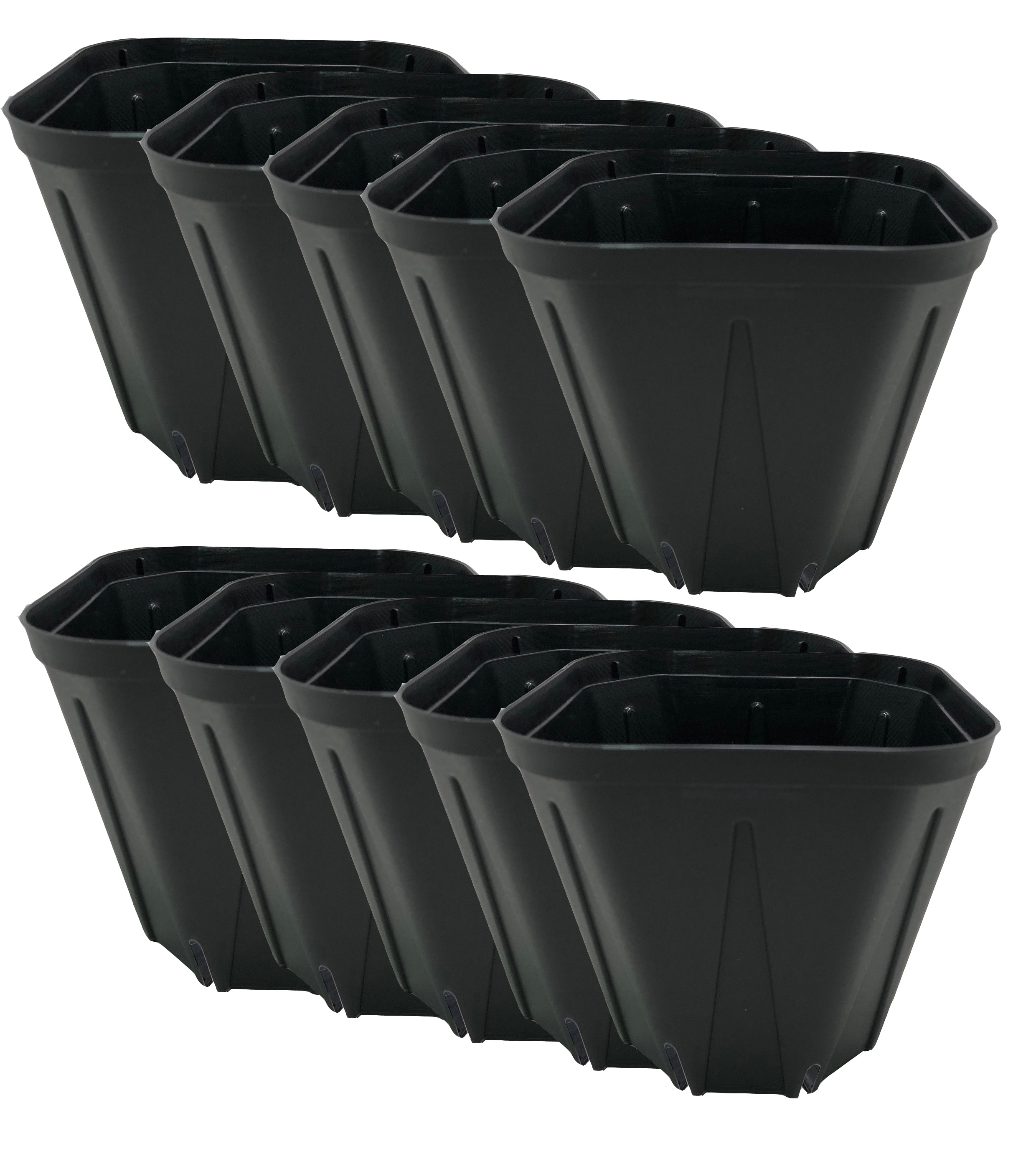 スリット鉢　プラ鉢　10.5cm 角型　KP-105　 3.5号　10個セット