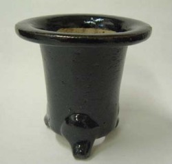 春蘭 京楽焼植木鉢 縁金 3.5号