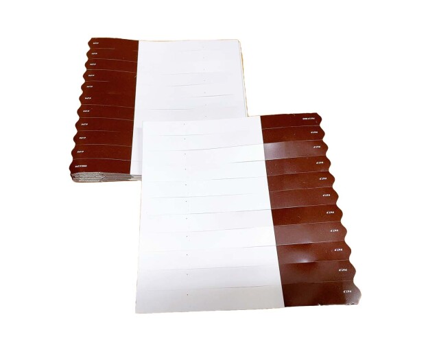 貼りラベル（第3世代）　100シート（1000枚）茶色　15ｘ160ｍｍ　ミシン目あり/　ネコポス便可