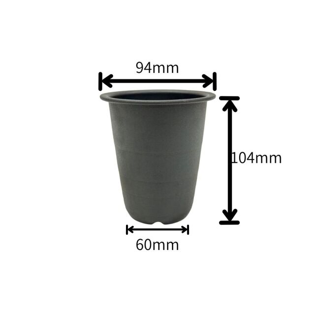 3FR L プラ鉢 3号ロング Black 10個