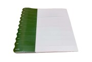 貼りラベル（第3世代）　50シート（500枚）モスグリーン色　15ｘ160ｍｍ　ミシン目あり/　ネコポス便可