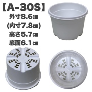 A-30S 浅型　白 （オリジナルホワイト）プラ鉢 30個セット 多肉植物 鉢 エケベリア