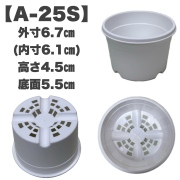 A-25S 浅型　白 （オリジナルホワイト）プラ鉢 30個セット 多肉植物 鉢 エケベリア