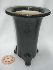 京楽焼植木鉢　7.0号　春蘭用　寒蘭用　サナ付き　澤作
