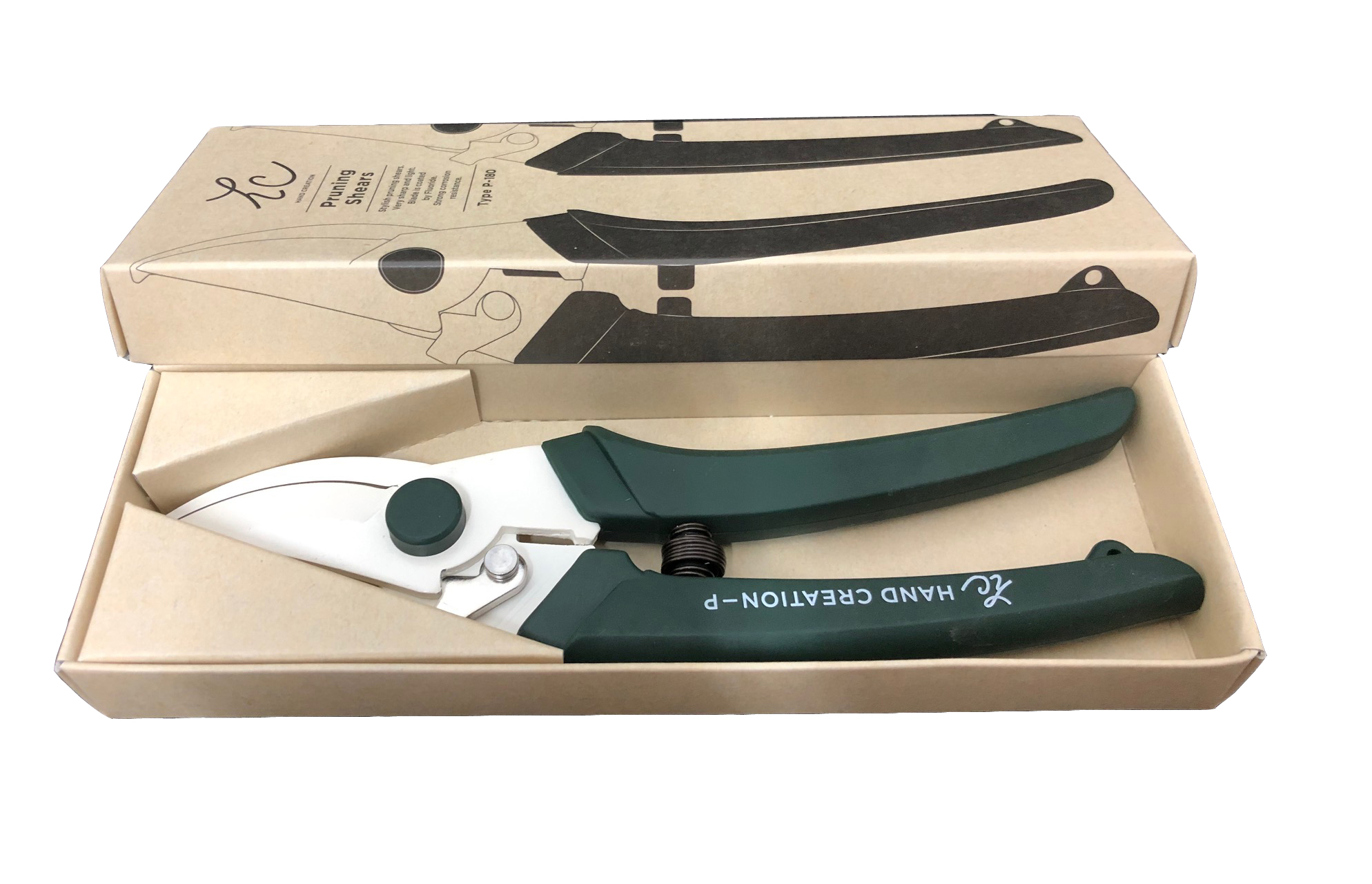 坂源 ハンドクリエーション 剪定鋏 P-180　モスグリーン　箱入り　/ネコポス便送料無料