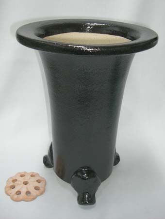 京楽焼植木鉢　7.0号　春蘭用　寒蘭用　サナ付き　澤作