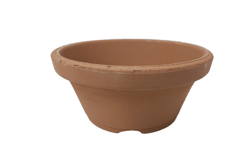 素焼き鉢　浅鉢（平鉢）マシン造り（トコナメ印）　4.5号　1枚